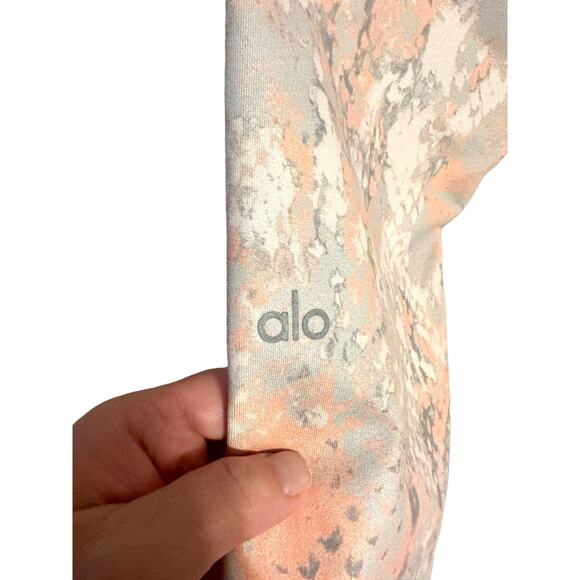 Alo Yoga Airbrush Leggings Tropical Peach Python ALO Yoga Size Large - Picture 4 of 8